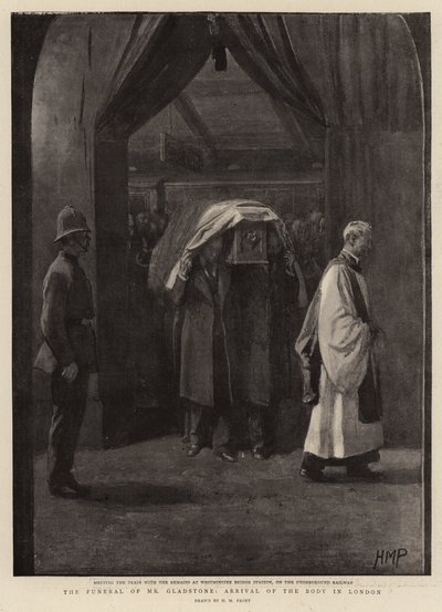 The Funeral of Mr Gladstone, the Arrival of the Body in London by Henry Marriott Paget
